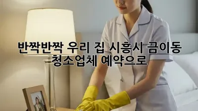 ✨ 반짝반짝 우리 집, 시흥시 금이동 청소업체 예약으로 ✨